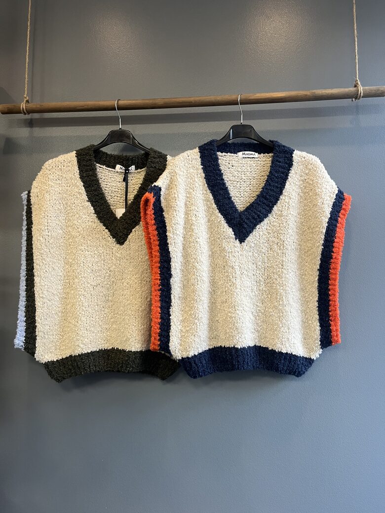 Veste ar vilnu un alpaku krāsaina