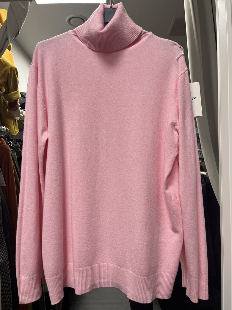 Džemperis - bītlene ar augsto apkakli un viskozi Gaiši rozā Universāls izmērs 