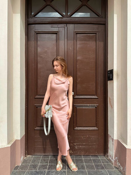 Kleita, Maigi rozā, slip stila, garā, One size