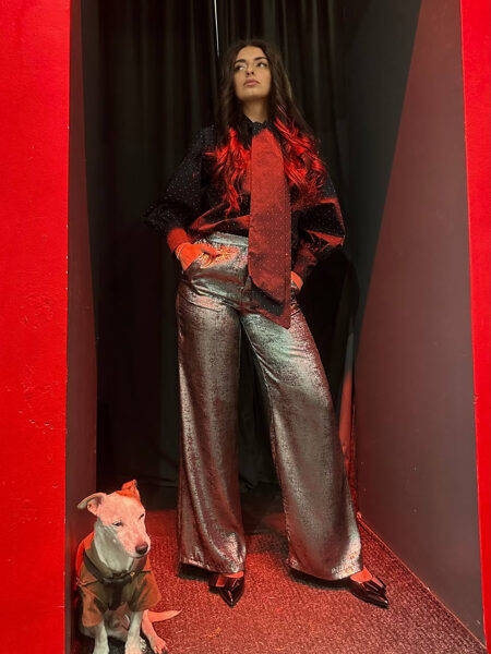 Bikses ar kabatām, sudrabotas