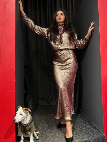 Slip tipa svārki zeltīti bordo