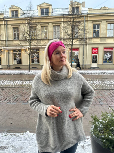 Ausainīte ar vilnu un kašmiru, rozā