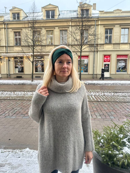 Ausainīte ar vilnu un kašmiru, zaļa