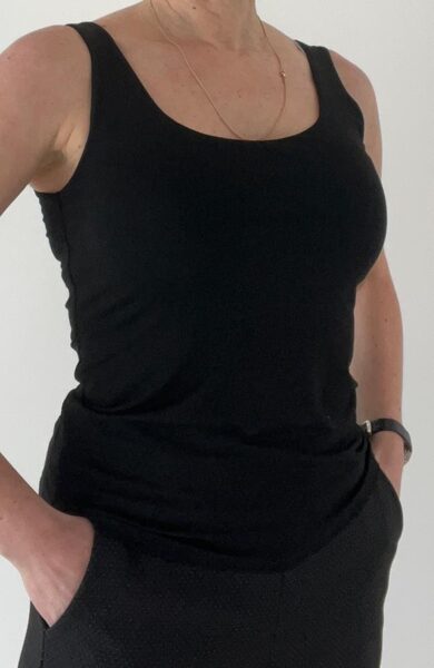 Tops bez piedurknēm, Melns, viskozes, One size